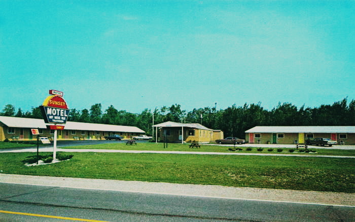 Sunset Motel - Vintage Postcard